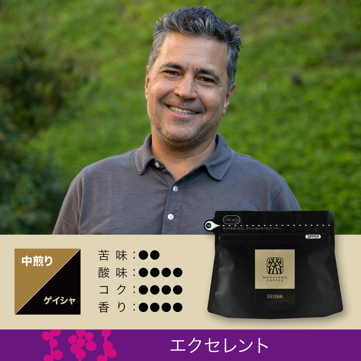 ブラジル エンリケ・カンブライア ゲイシャ ナチュラル 中煎り